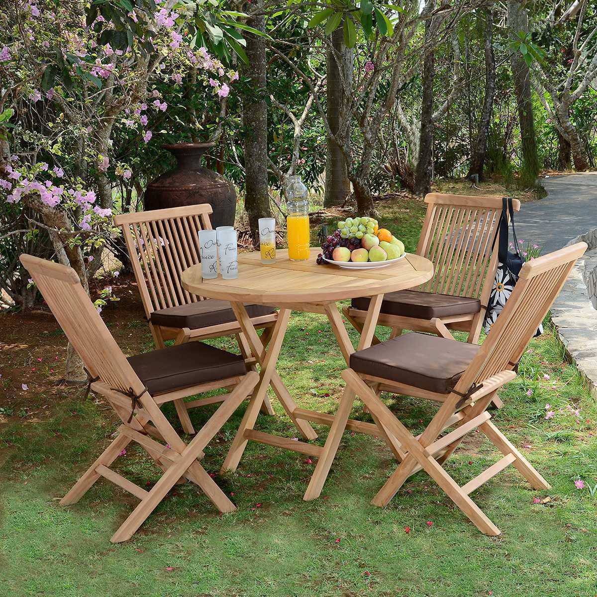 Chaises de jardin pliantes en teck massif Java (lot de 2) - TECK'Attitude - Image 6