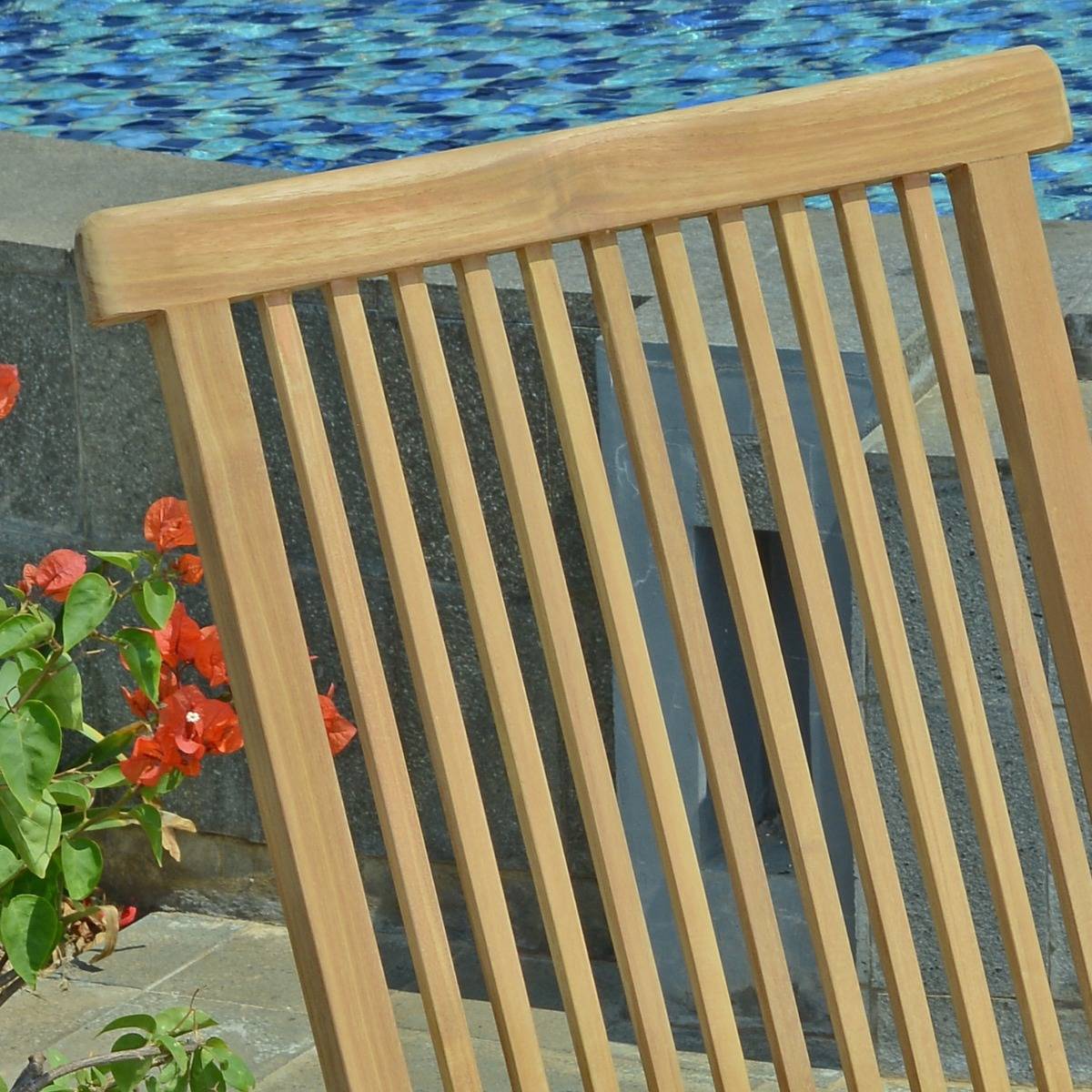Chaises de jardin pliantes en teck massif Java (lot de 2) - TECK'Attitude - Image 4