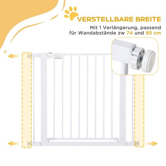 Barrière de sécurité intérieur réglable 97 x 5 x 76 cm acier blanc - PANGIVO - Image 7