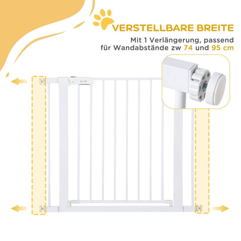 Barrière de sécurité intérieur réglable 97 x 5 x 76 cm acier blanc - PANGIVO - Image 7