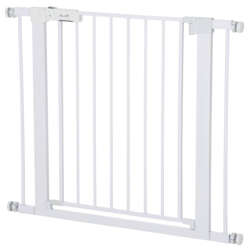 Barrière de sécurité intérieur réglable 97 x 5 x 76 cm acier blanc - PANGIVO - Image 1