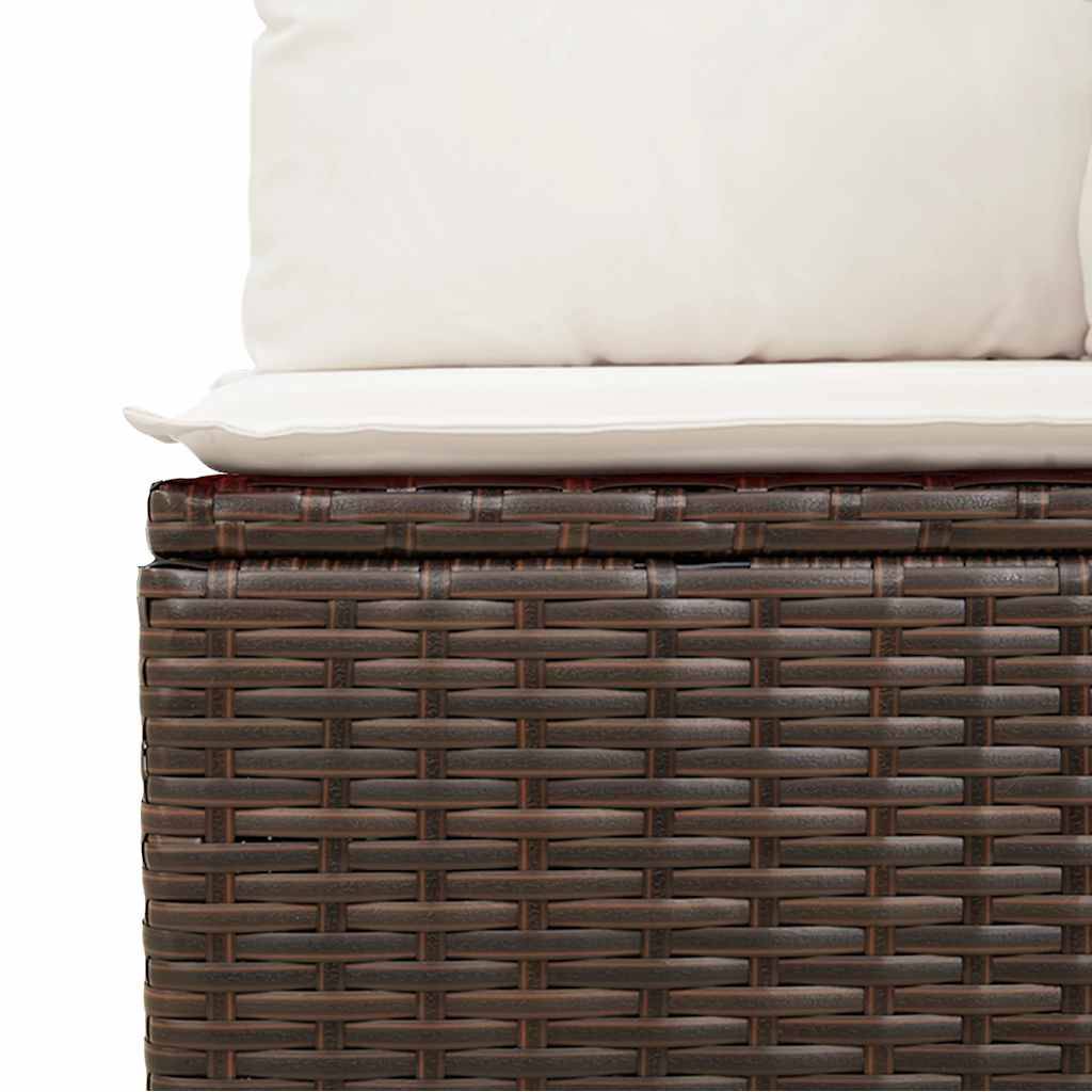 Salon de jardin 8 places résine tressée avec pouf rangement et table ajustable marron – ComfortXL Outdoor Living - Image 5