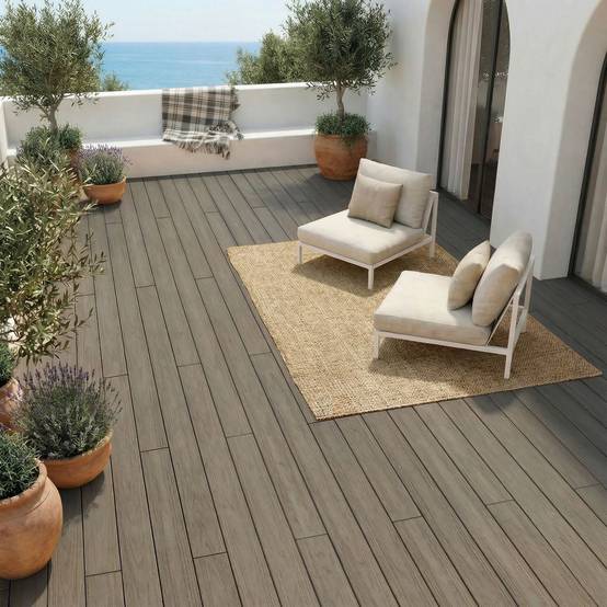 Kit terrasse composite co-extrudé HAVANA Argent 40 m² - lambourdes pin et clips inclus - Image 1