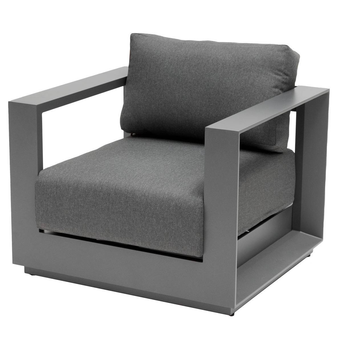 Hesperide - Fauteuil de salon de jardin "Allure" graphite & gris zebrano en aluminium traité époxy Hespéride - Imagen 1