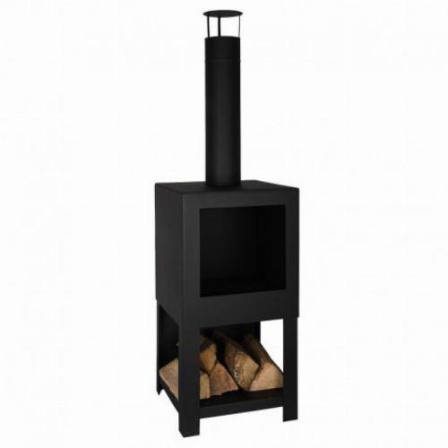 Esschert Design - Brasero chauffe terrasse avec rangement bois - Imagen 4