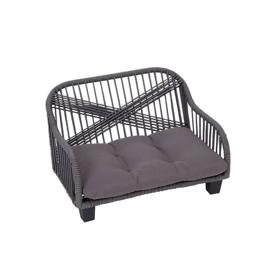 Canapé gris en corde tressée avec coussin lavable pour petit animal - Image 5