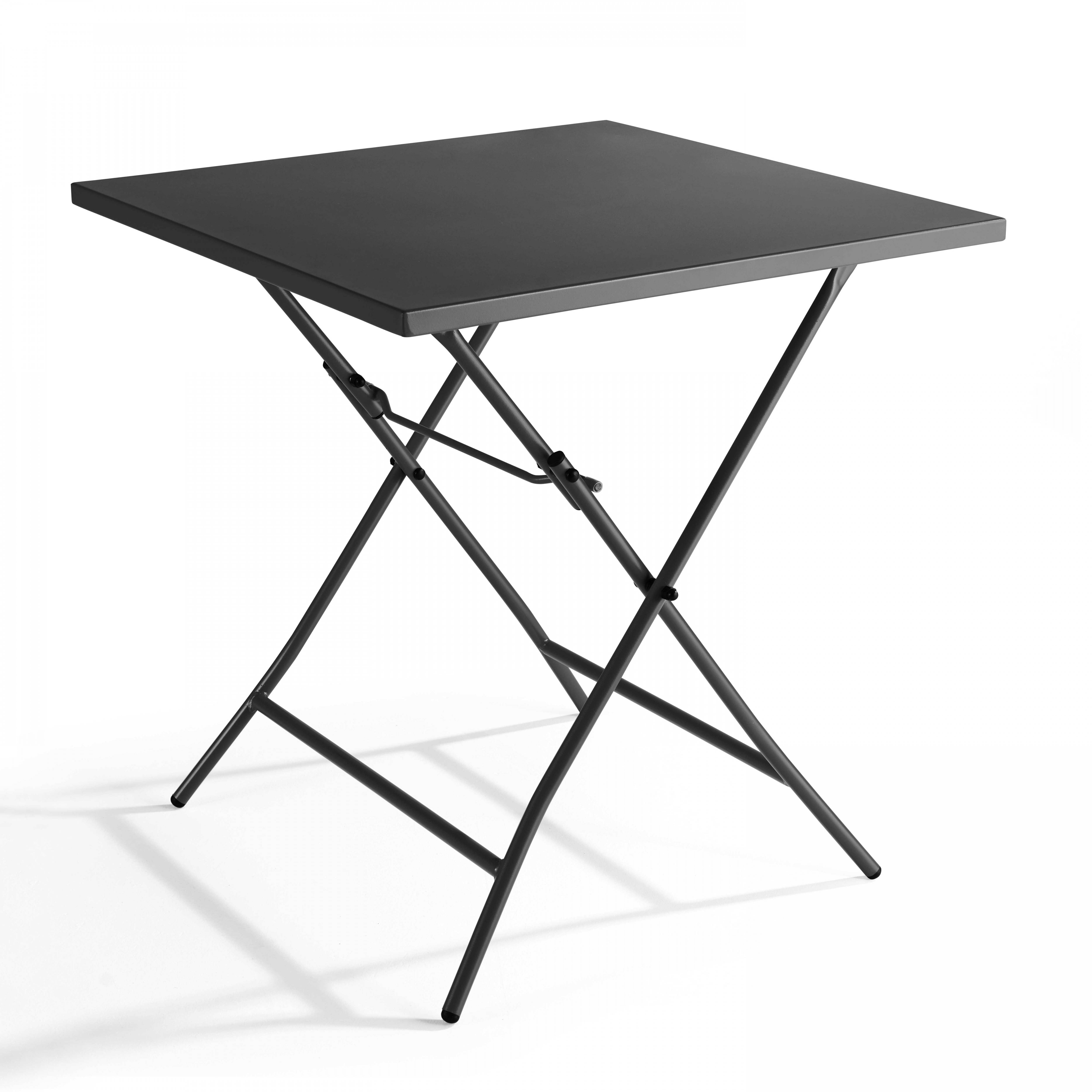 Oviala - Ensemble table de jardin pliante et 2 chaises acier gris Palavas - Oviala - Imagen 2