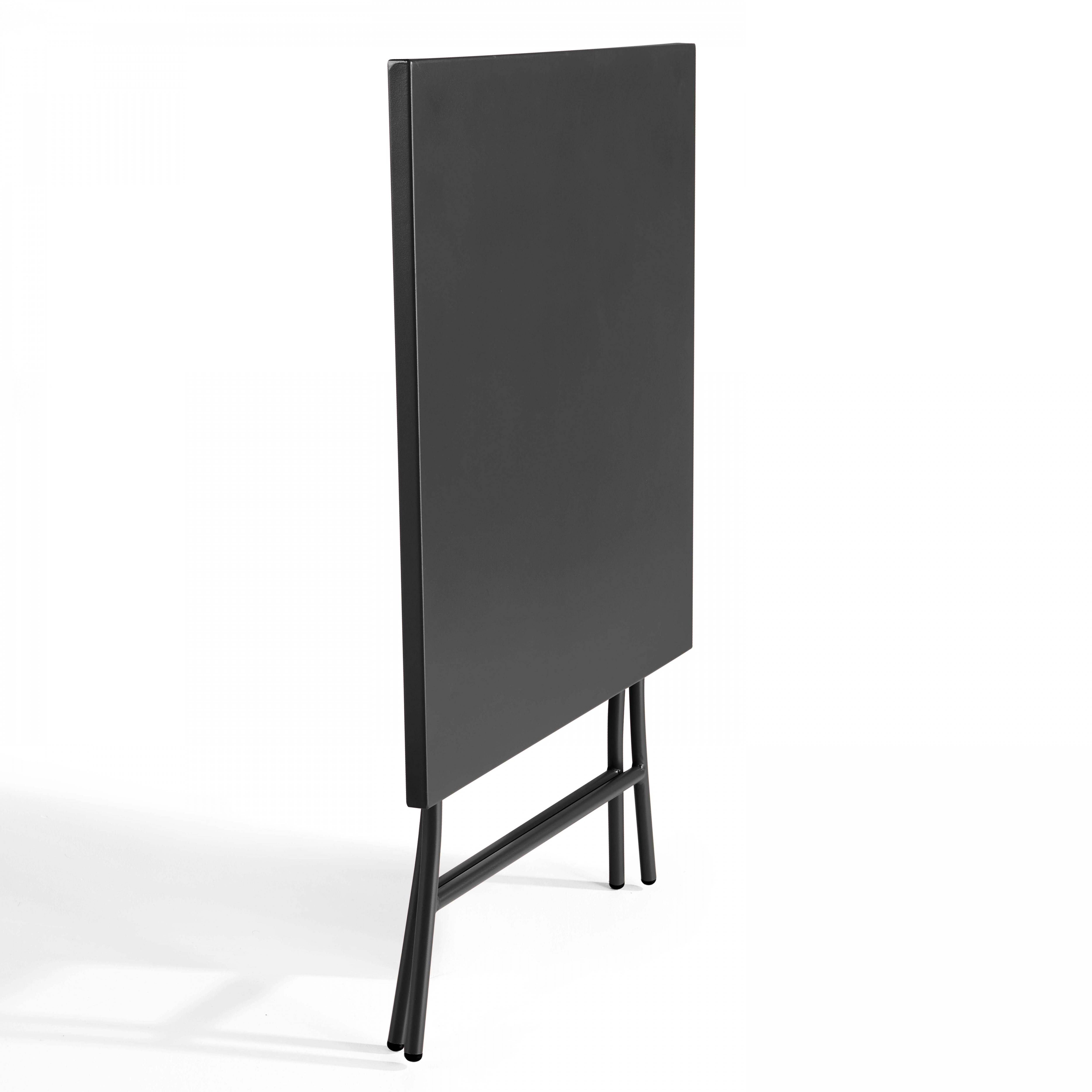 Oviala - Ensemble table de jardin pliante et 2 chaises acier gris Palavas - Oviala - Imagen 3