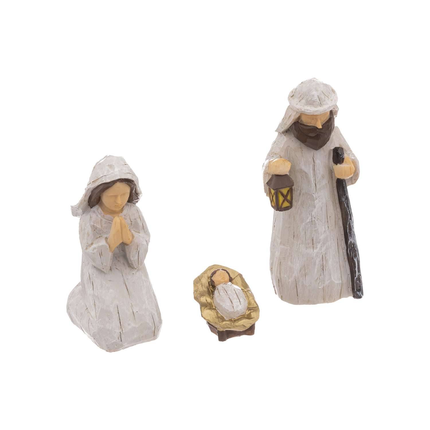 Atmosphera - Crèche de Noël en bois - 3 santons - Atmosphera - Imagen 2