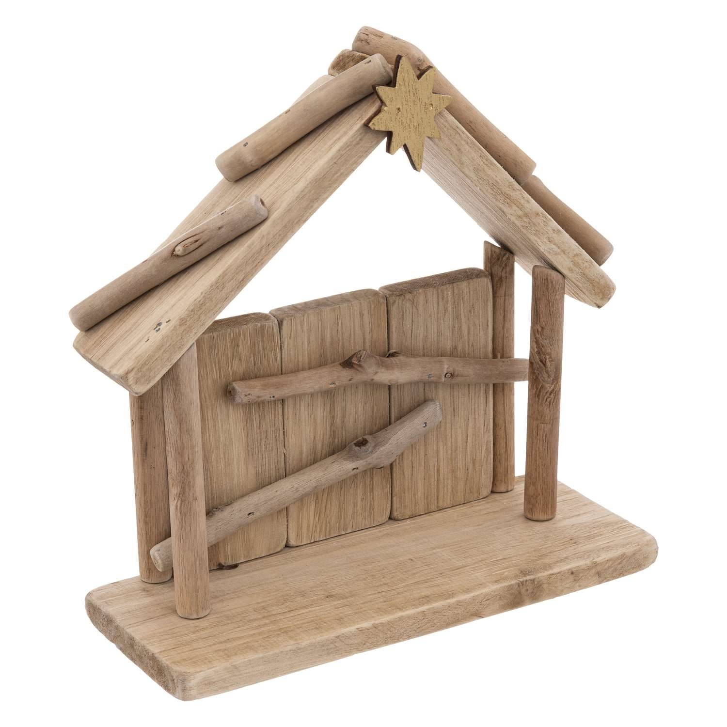 Atmosphera - Crèche de Noël en bois - 3 santons - Atmosphera - Imagen 3