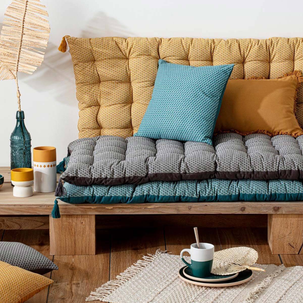 Atmosphera - Matelas de Sol Gris avec Pompons 60 x 120 cm - Imagen 6