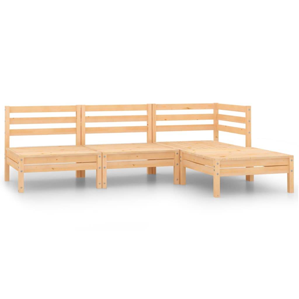 Salon de Jardin Modulable 4 Pièces Style Palette en Bois de Pin Brut à Peindre – ComfortXL Outdoor Living - Image 1