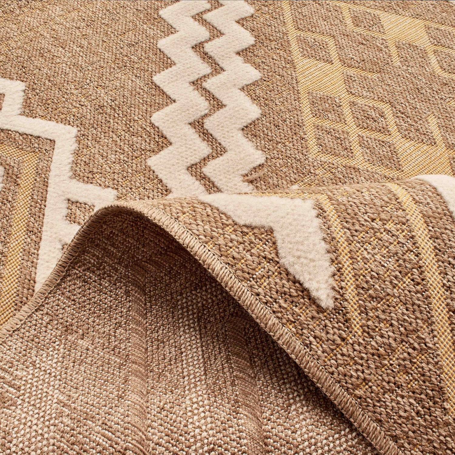 Autre - Tapis intérieur et extérieur en polypropylène marron 120x170cm - Imagen 3