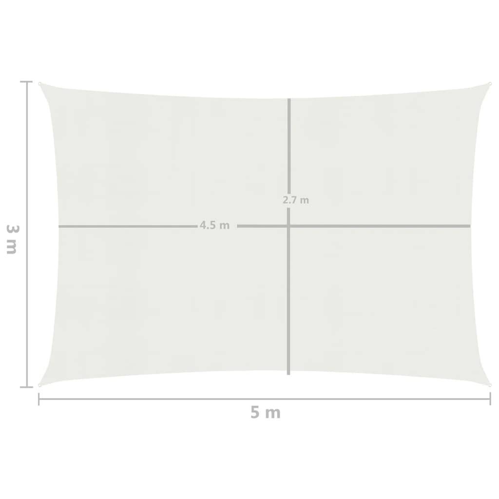 Helloshop26 - Voile d'ombrage 160 g/m² 3 x 5 m PEHD blanc - Imagen 6