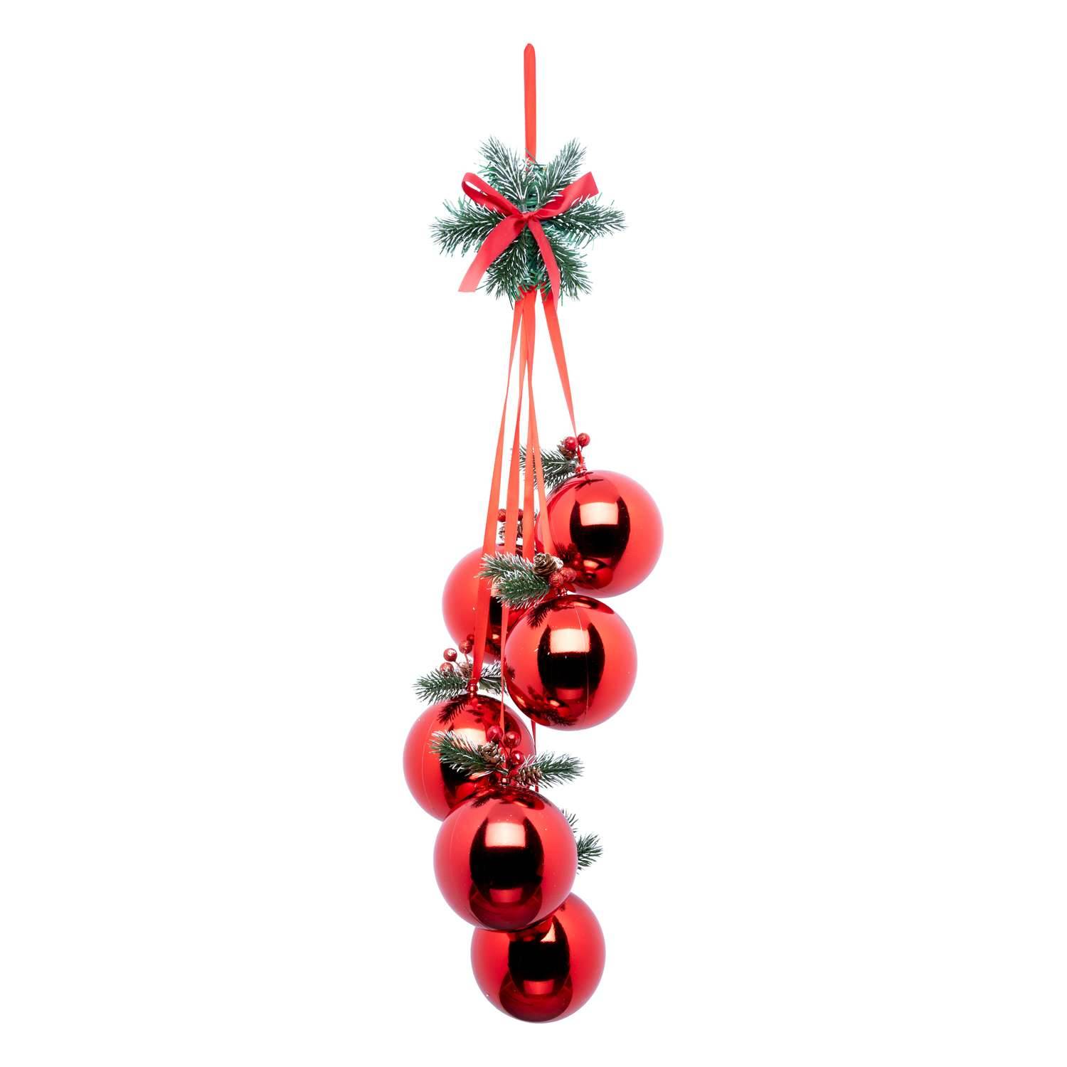 Atmosphera - Suspension 6 boules de Noël - Rouge - Atmosphera