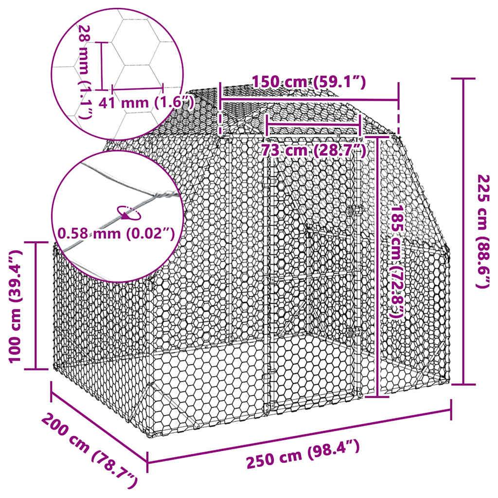Vidaxl - Poulailler 2,5x2x2,25 m acier galvanisé vidaXL 4104029 - Image 3