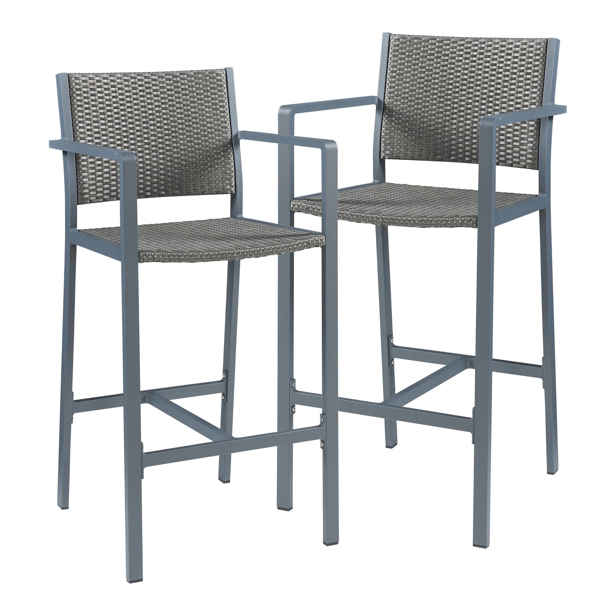 Casa.Pro - Set de table et 2 tabourets de bar Avise anthracite gris foncé casa.pro - Imagen 4
