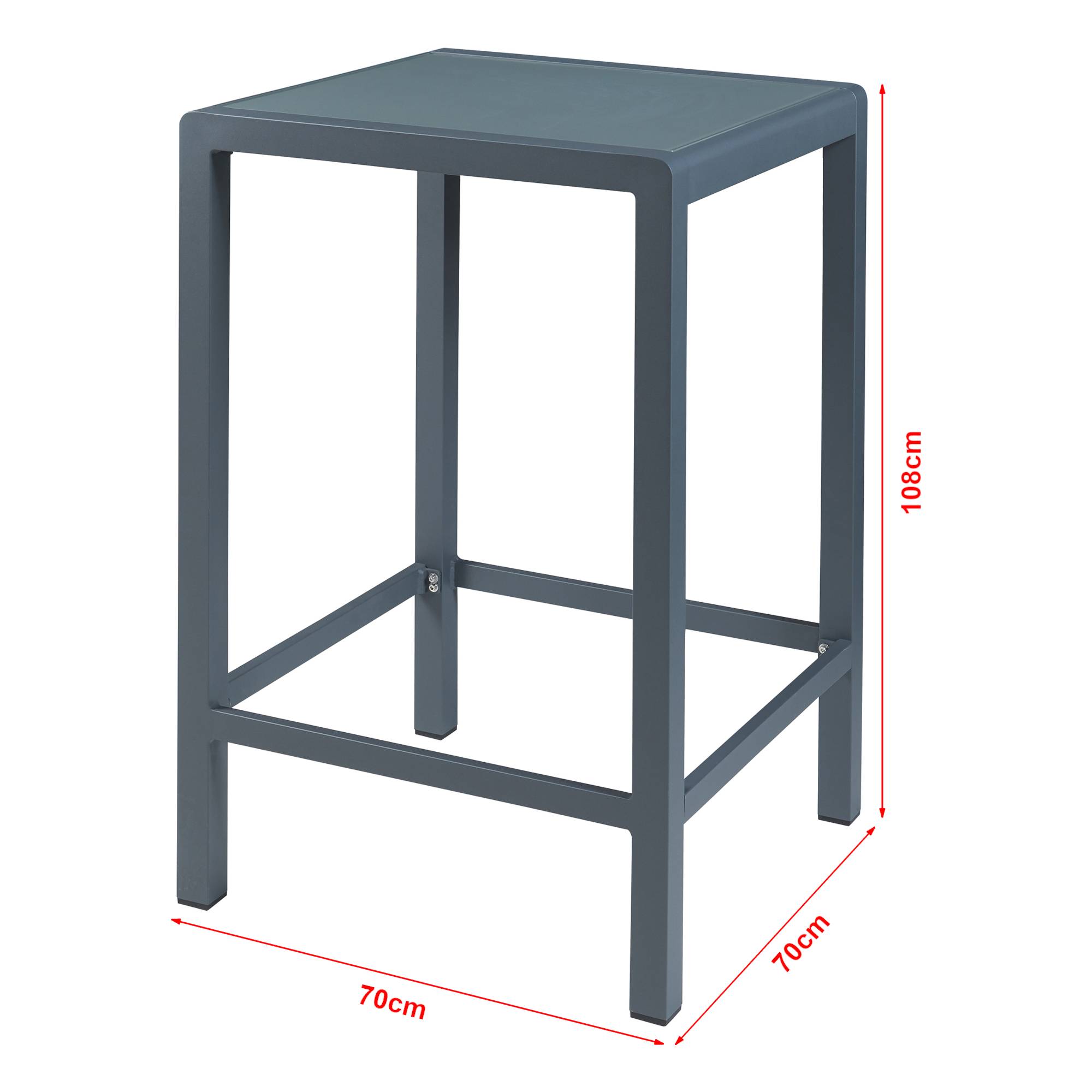 Casa.Pro - Set de table et 2 tabourets de bar Avise anthracite gris foncé casa.pro - Imagen 5