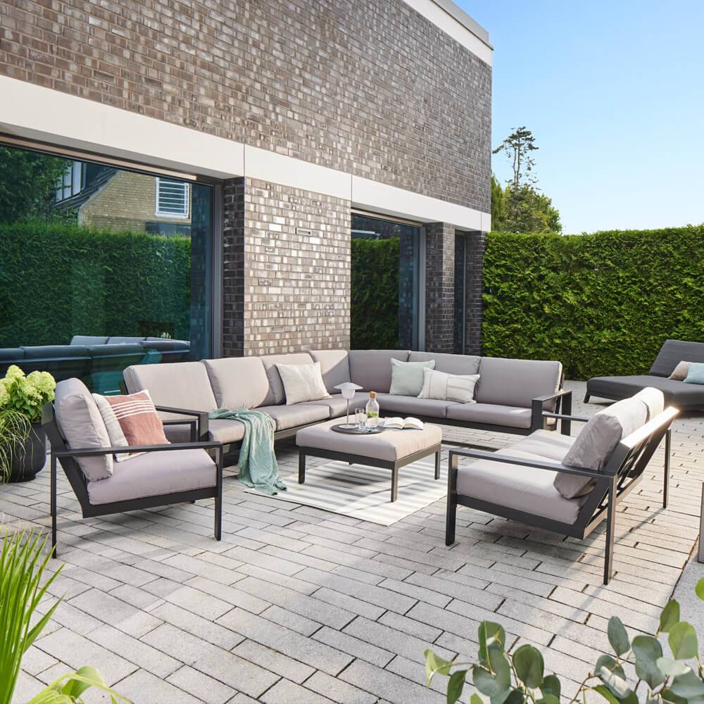 Salon de jardin aluminium HOME DELUXE RIO XXL - anthracite - Image 2