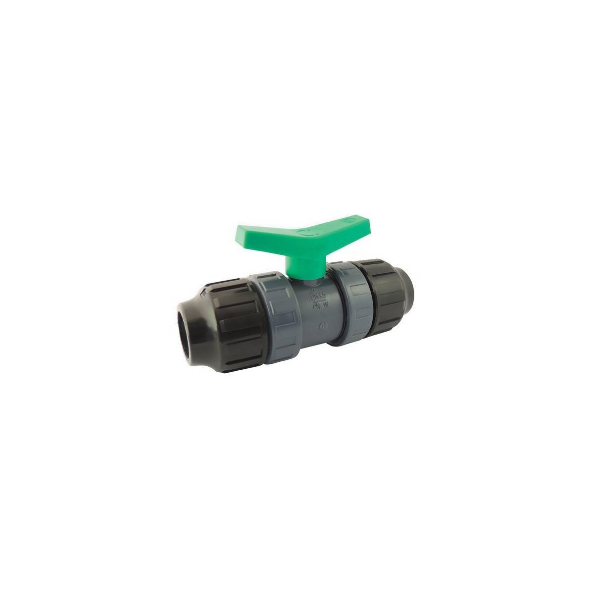 Codital - Vanne à sphère pour tube PE PN10 avec raccordements à compression - 63mm