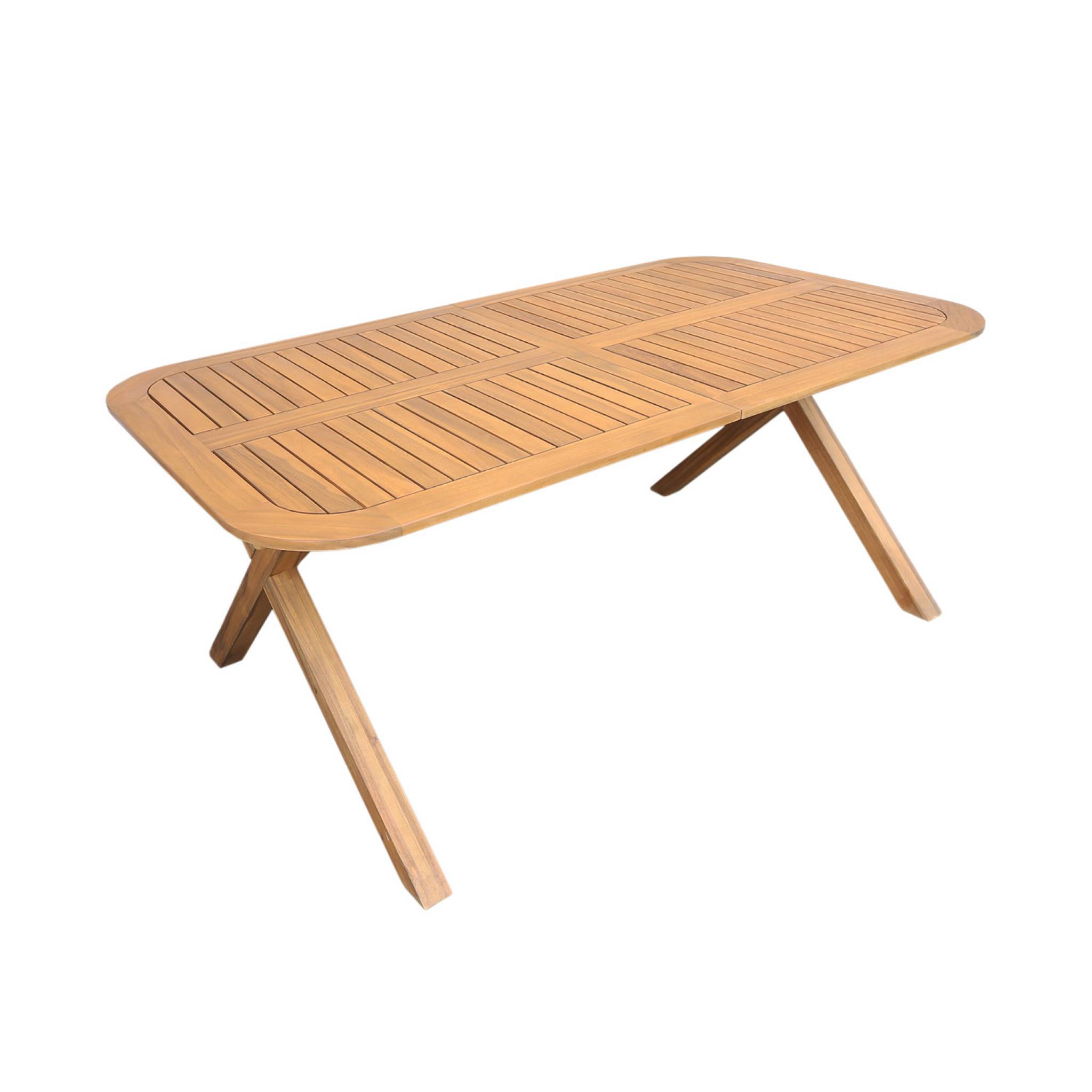 Table de jardin extensible bois d'acacia 6-8 places 180/240cm naturel - Tanzo | sweeek - Image 2