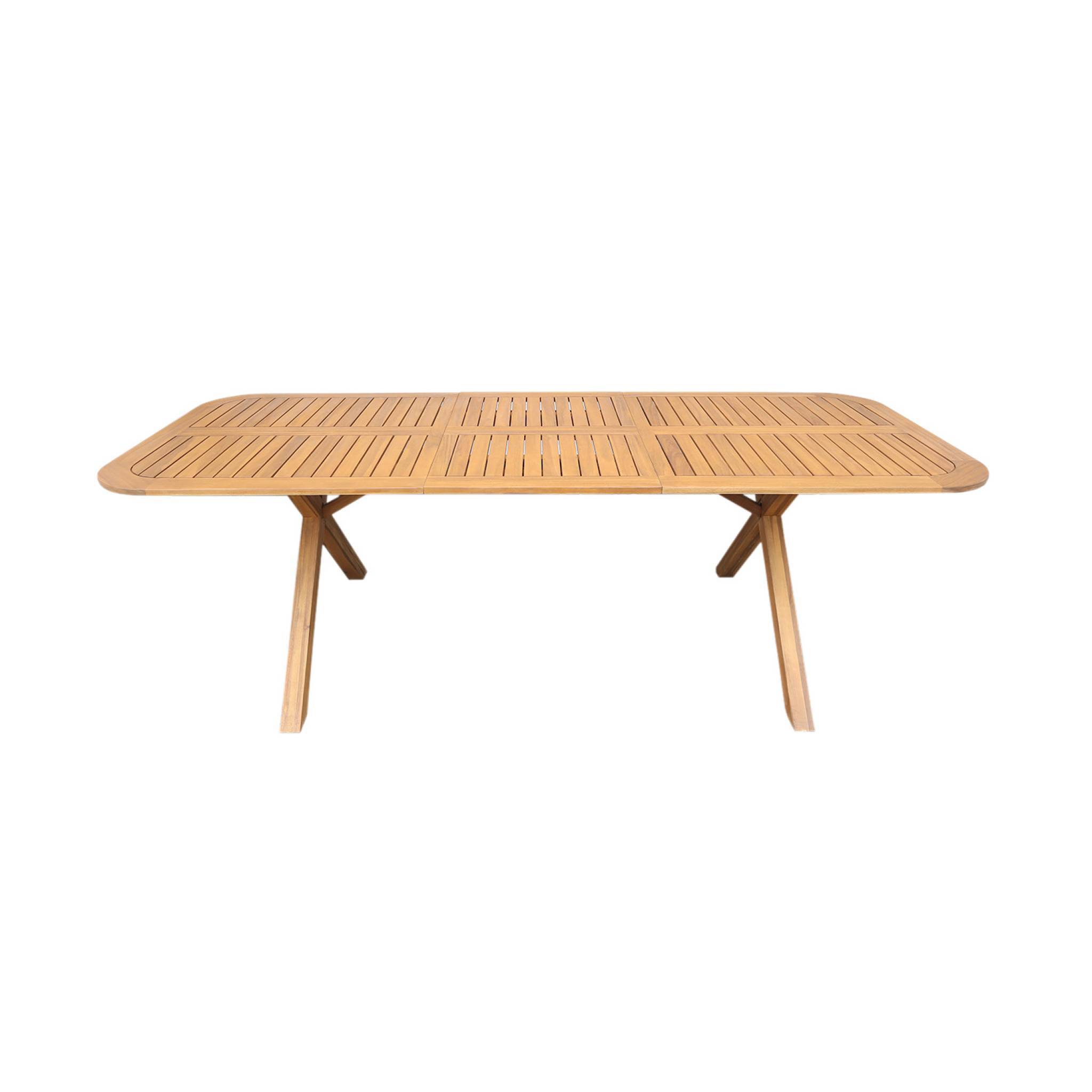 Table de jardin extensible bois d'acacia 6-8 places 180/240cm naturel - Tanzo | sweeek - Image 3