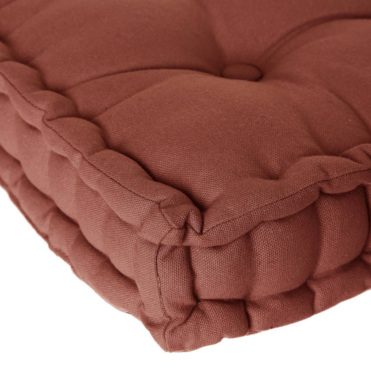 Atmosphera - Coussin de sol rose terracotta 40x40cm - Atmosphera Créateur d'intérieur - Image 2