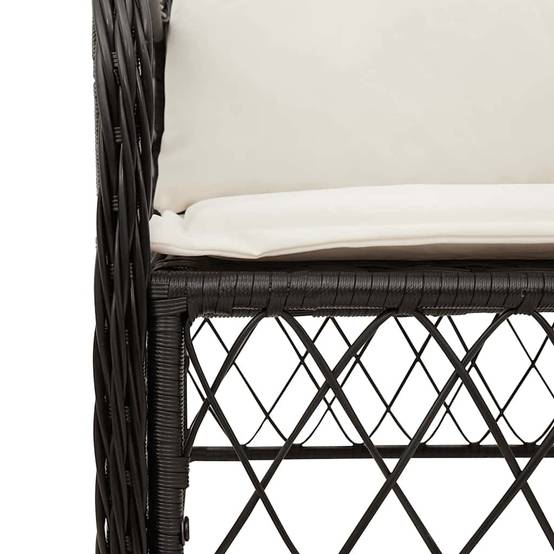 Salon de Jardin 8 Personnes Résine Tressée Coussins Table Bois Acacia Noir – ComfortXL Outdoor Living - Image 5