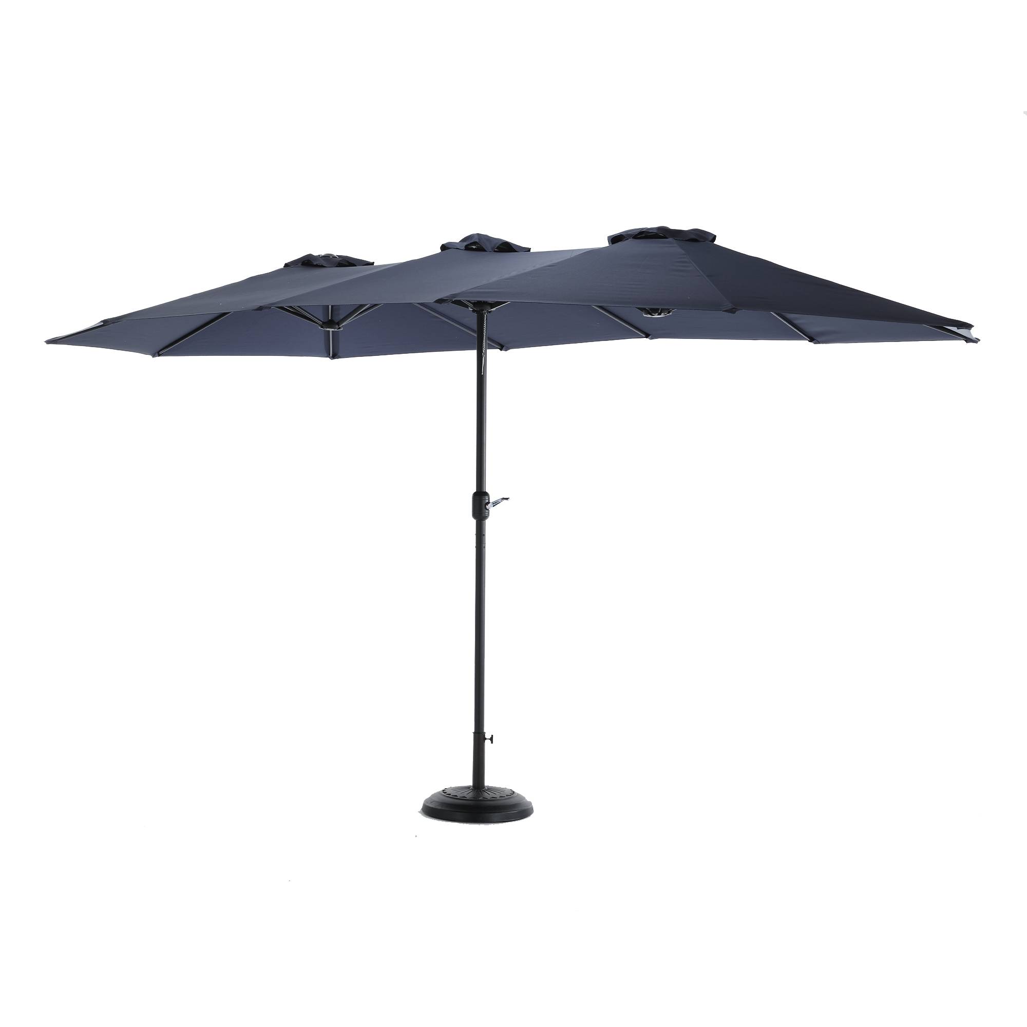 ComfortXL - Parasol Double Rectangulaire XXL 453x267cm Manivelle Bleu Marine - ComfortXL Outdoor Living - Image 4