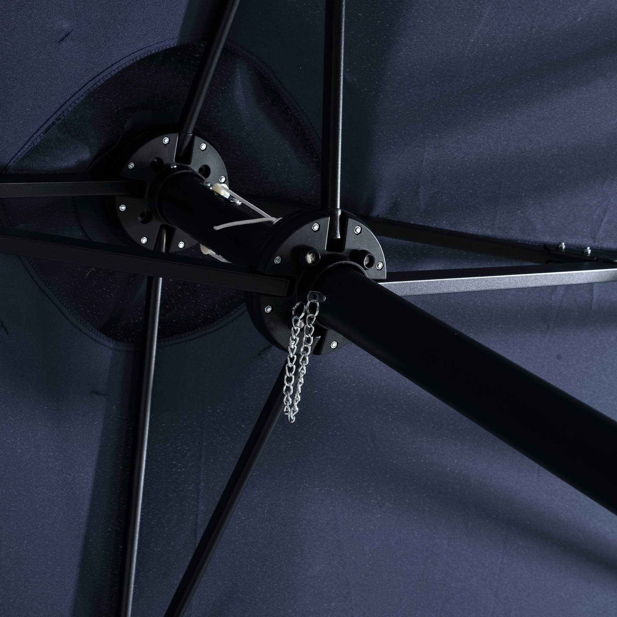 ComfortXL - Parasol Double Rectangulaire XXL 453x267cm Manivelle Bleu Marine - ComfortXL Outdoor Living - Image 5