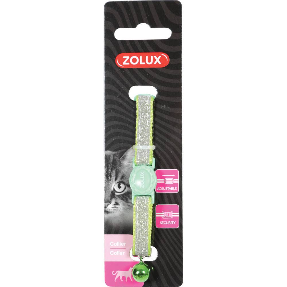 Zolux - Collier SHINY vert, réglable de 17 à 30 cm  pour chat - Imagen 2