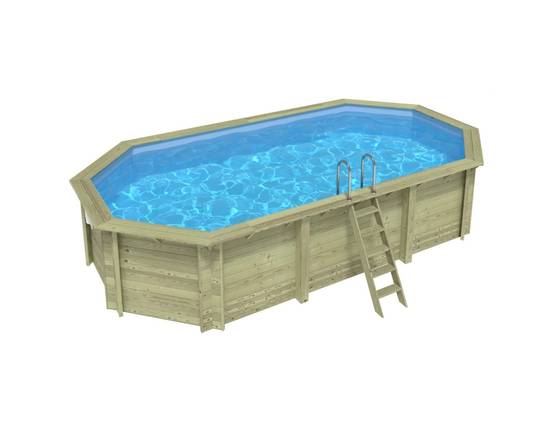 Altanka - Piscine hors sol en bois NEMO 7.3 x 3.97 - H.1.45 m, bleu pâle, fixations à visser - BAS7305OSPL - ALTANKA - Image 1
