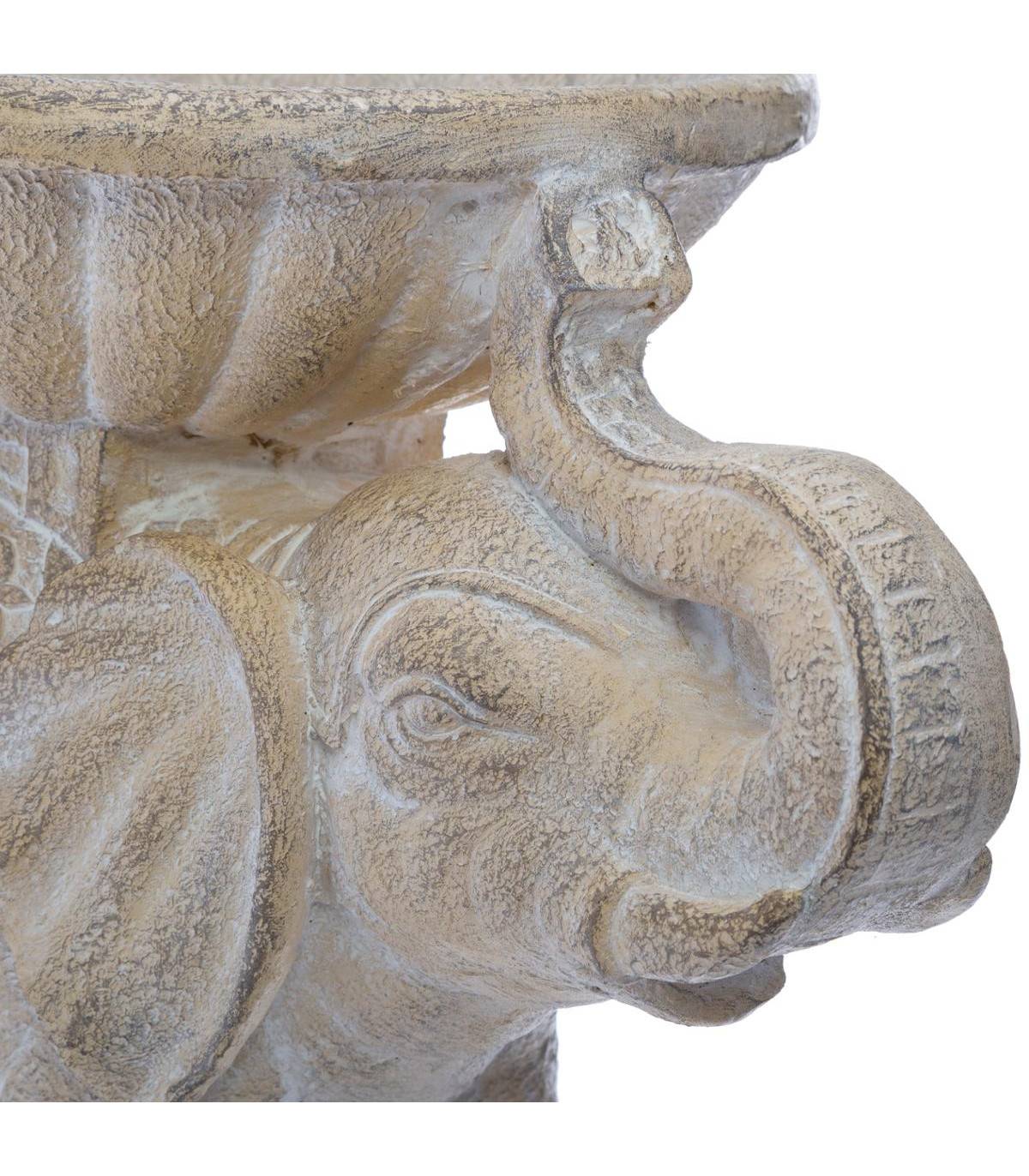Objet décoratif Éléphant en Magnésie effet Blanchi H 30 cm - Image 2