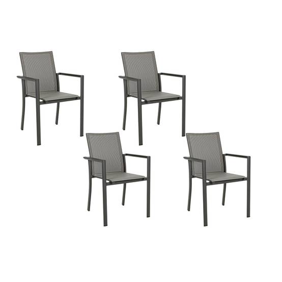 Autre - Chaises de jardin colorées en aluminium (lot de 4) - CASSIS - Imagen 1