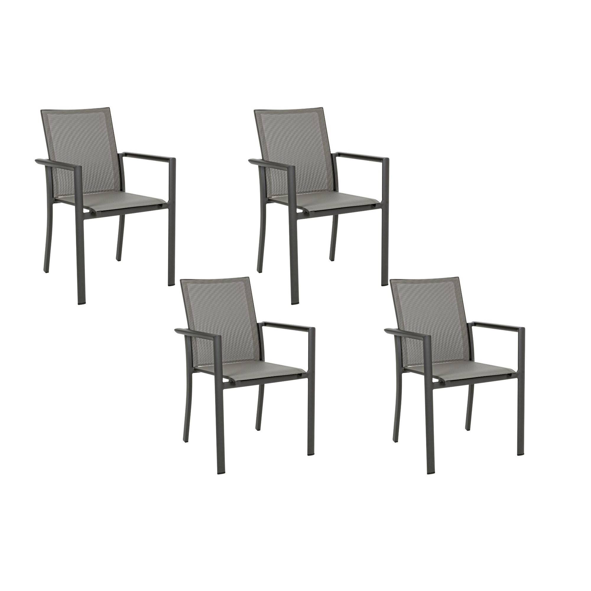 Autre - Chaises de jardin colorées en aluminium (lot de 4) - CASSIS - Imagen 1