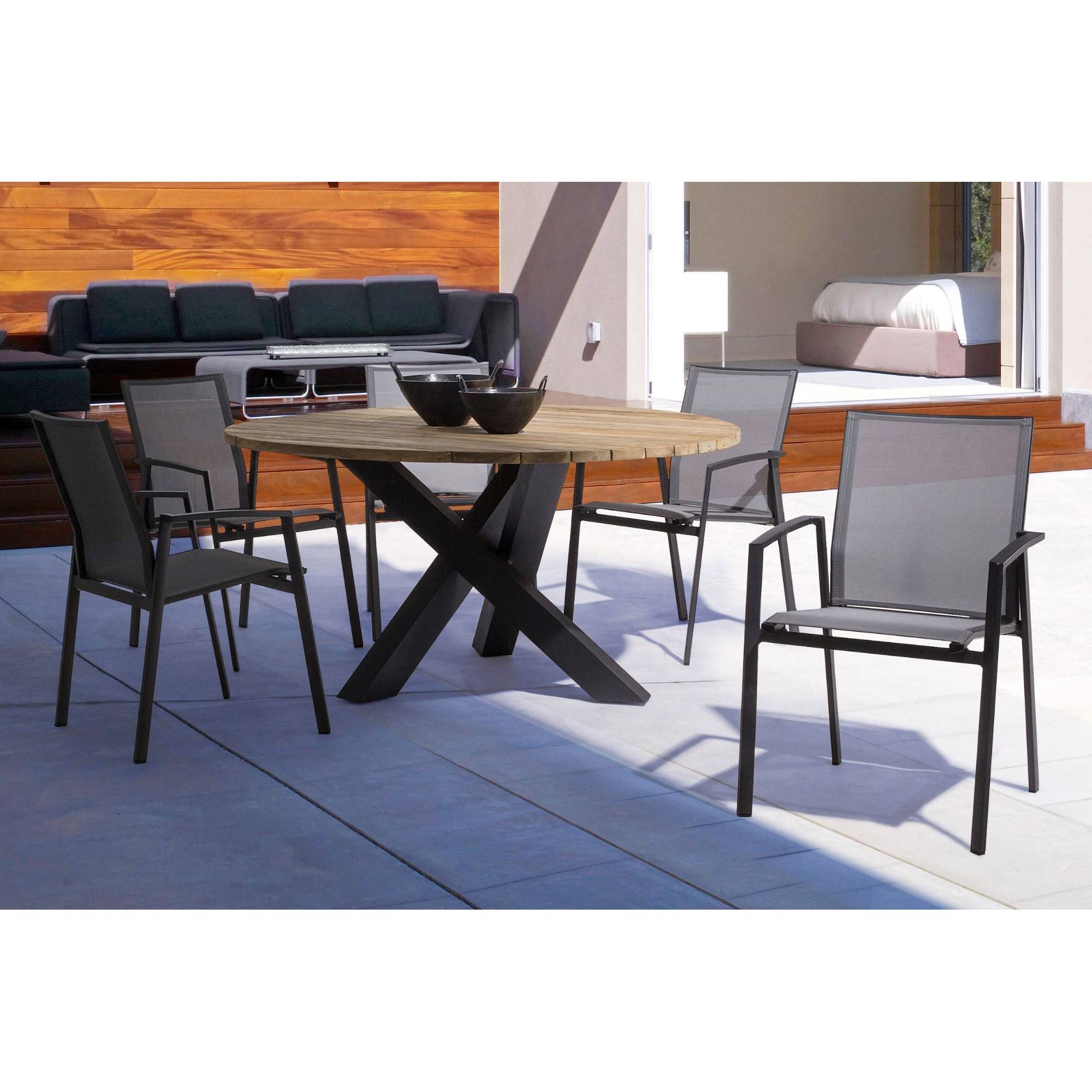 Autre - Chaises de jardin colorées en aluminium (lot de 4) - CASSIS - Imagen 3