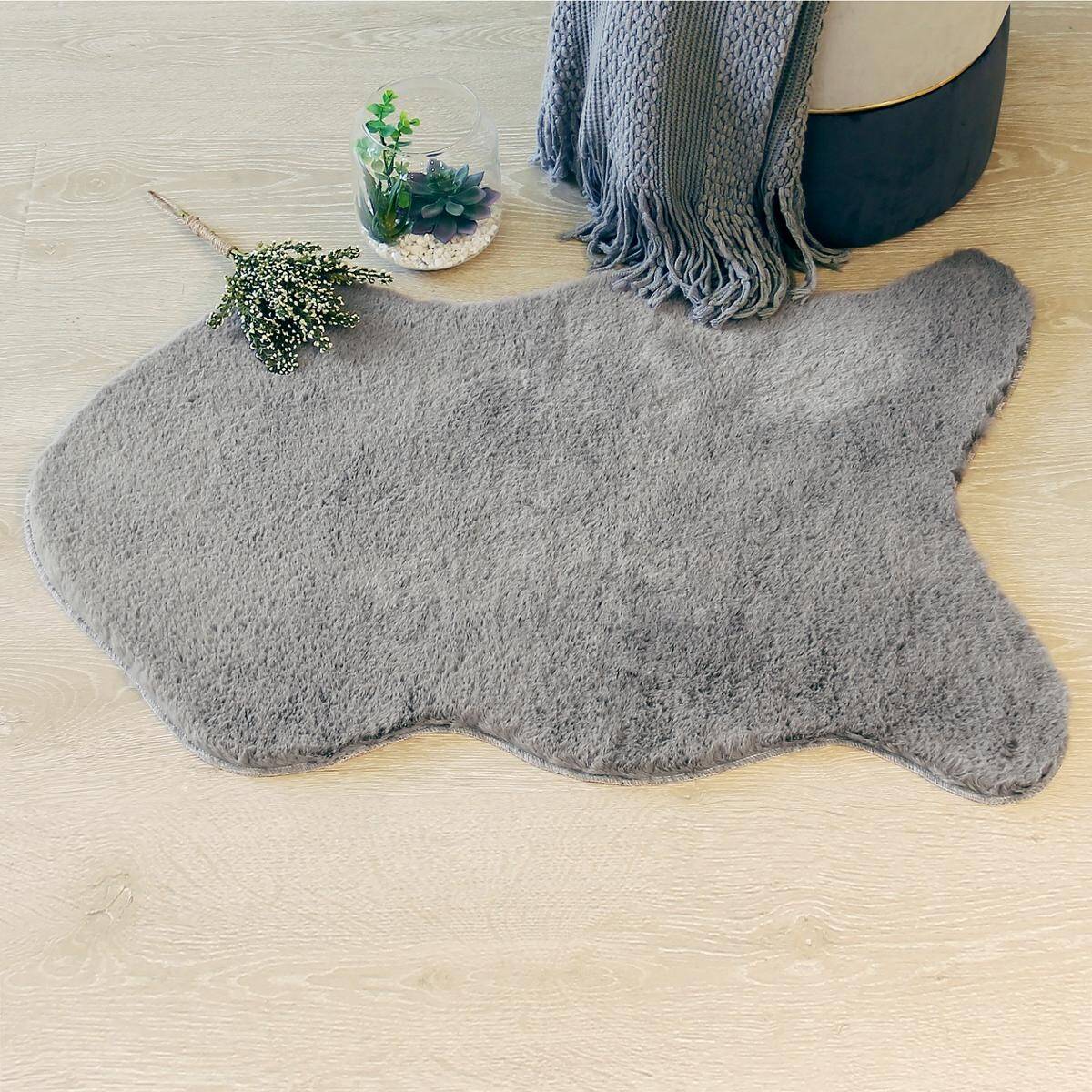 Atmosphera - Tapis effet fourrure gris 60x90cm - Atmosphera Créateur d'intérieur - Imagen 1