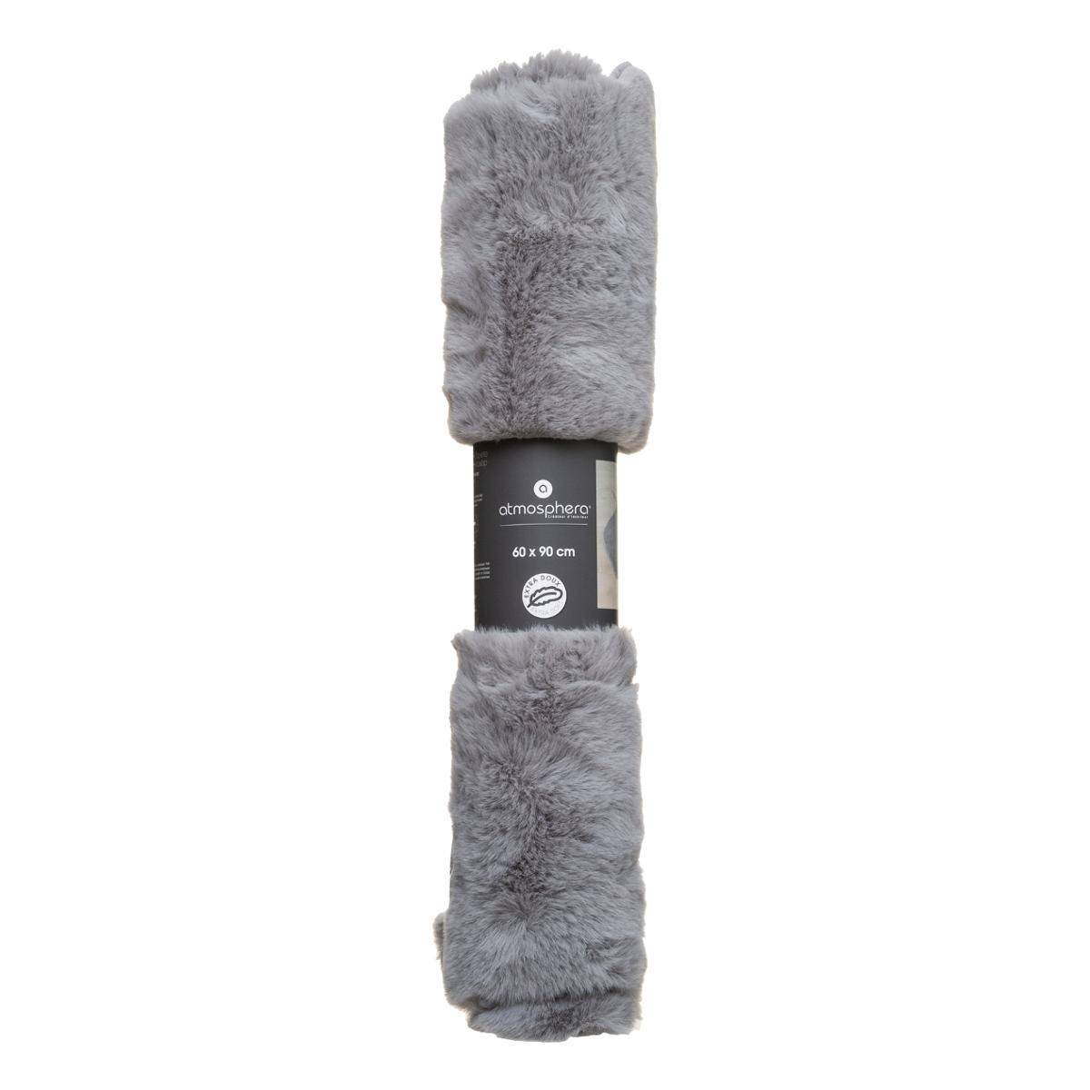 Atmosphera - Tapis effet fourrure gris 60x90cm - Atmosphera Créateur d'intérieur - Imagen 5