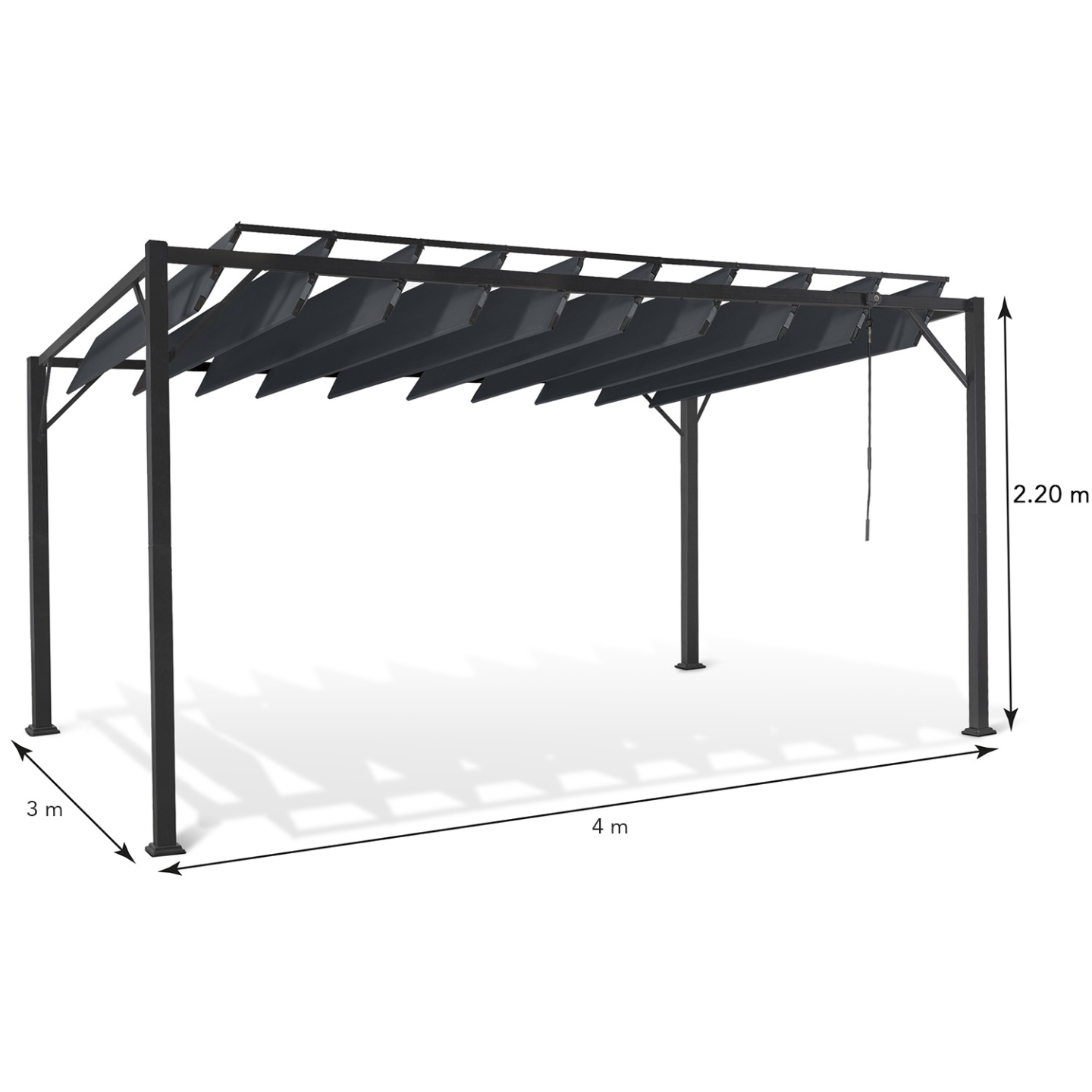 Pergola lames orientables 3x4 M gris anthracite - Image 6