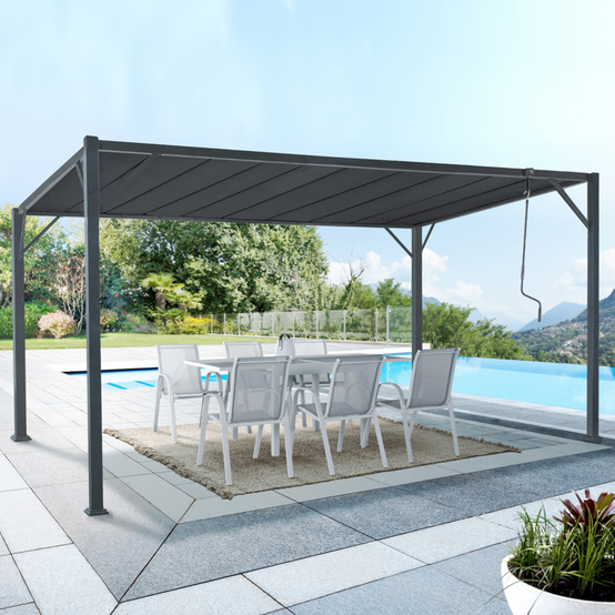 Pergola lames orientables 3x4 M gris anthracite - Image 3