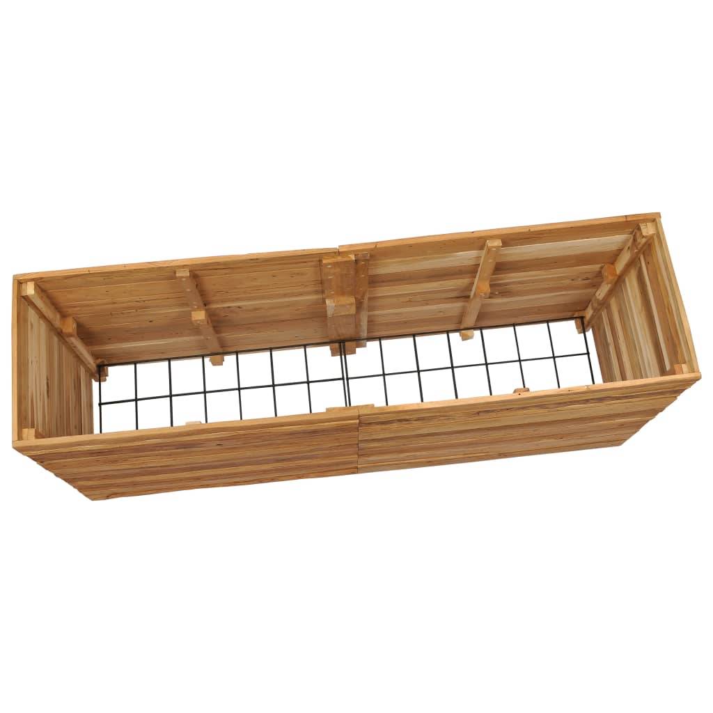 Helloshop26 - Jardinière lit surélevé plantes fleurs jardin 150 x 40 x 72 cm bois de teck recyclé et acier - Imagen 4
