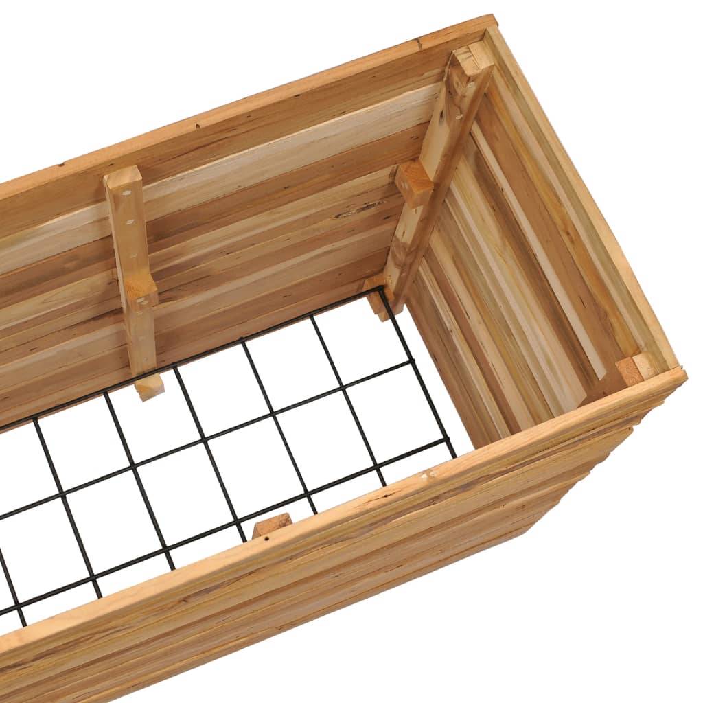 Helloshop26 - Jardinière lit surélevé plantes fleurs jardin 150 x 40 x 72 cm bois de teck recyclé et acier - Imagen 5