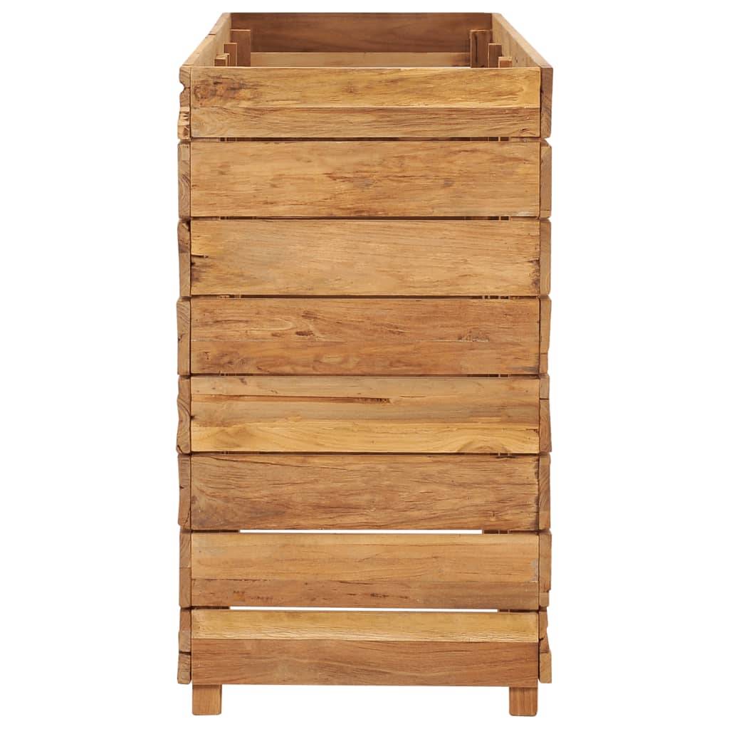 Helloshop26 - Jardinière lit surélevé plantes fleurs jardin 150 x 40 x 72 cm bois de teck recyclé et acier - Imagen 3