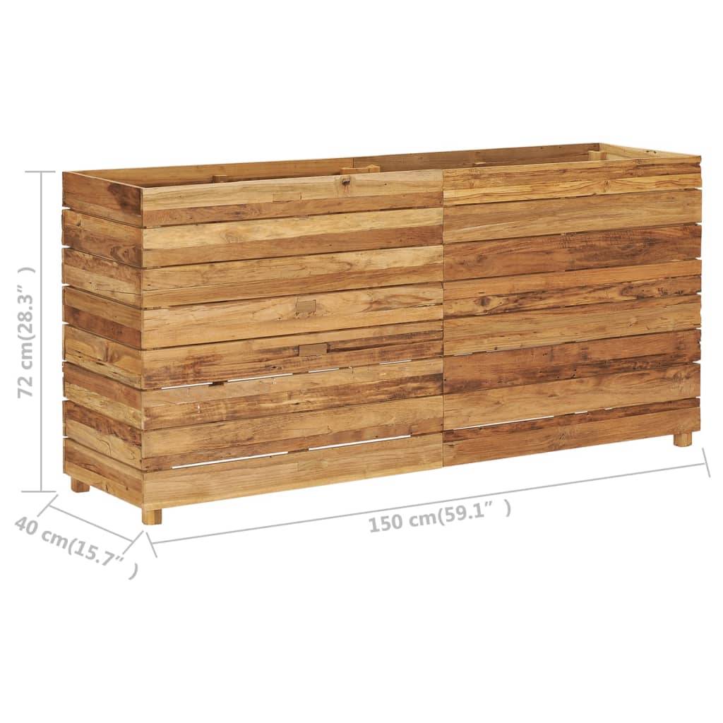 Helloshop26 - Jardinière lit surélevé plantes fleurs jardin 150 x 40 x 72 cm bois de teck recyclé et acier - Imagen 7