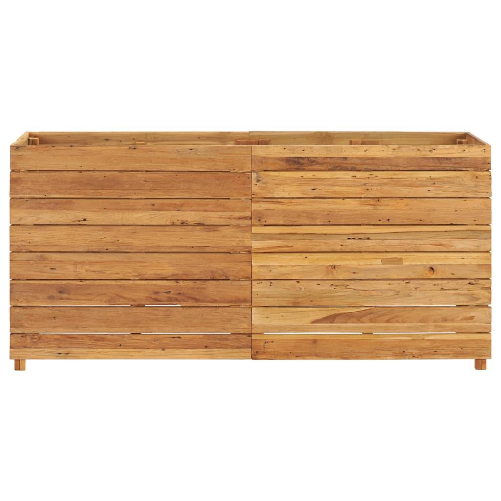 Helloshop26 - Jardinière lit surélevé plantes fleurs jardin 150 x 40 x 72 cm bois de teck recyclé et acier - Imagen 2