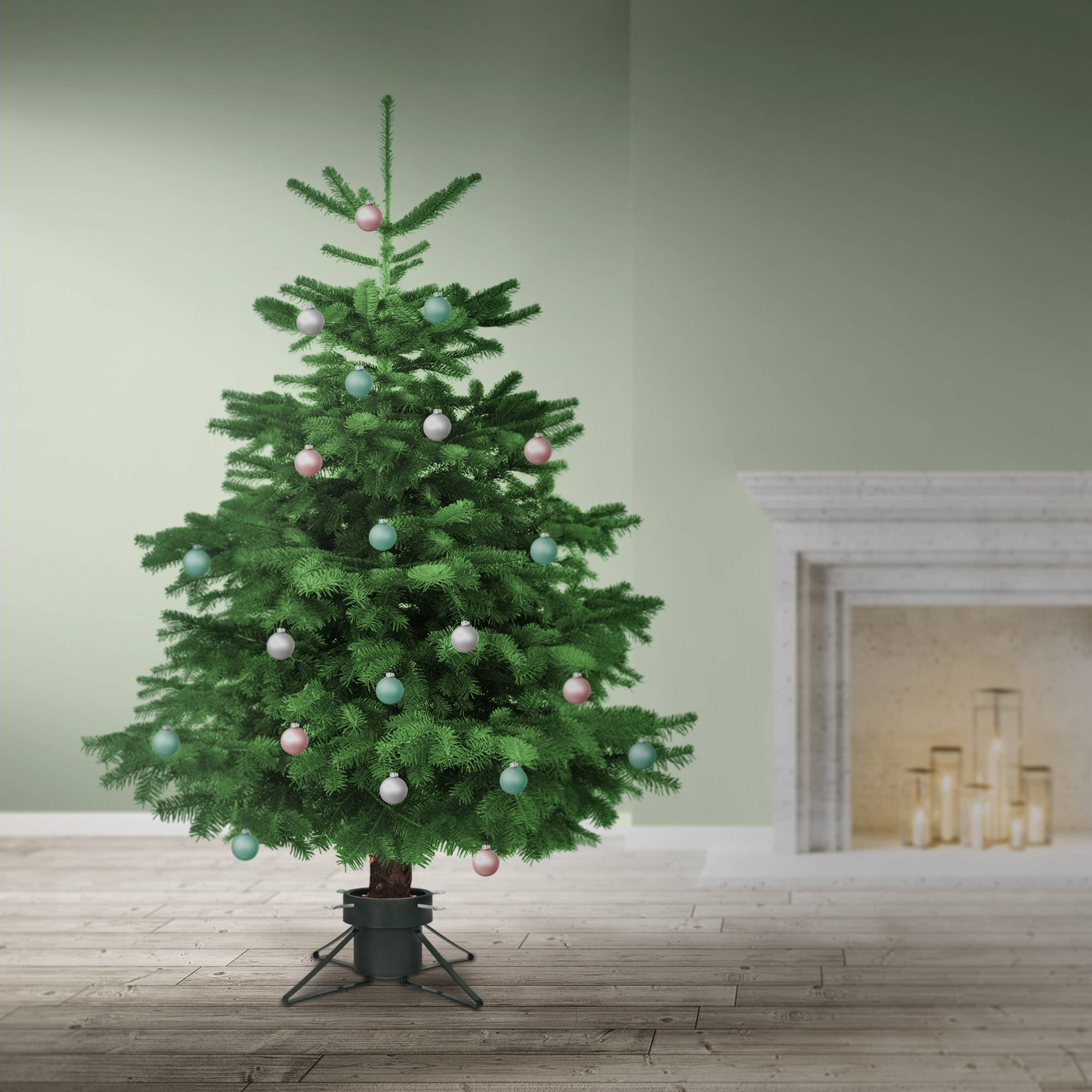 Ecd-Germany - Support pour sapin de Noël base d'arbre plastique/métal réservoir 2L 32x32x19 cm - Imagen 6