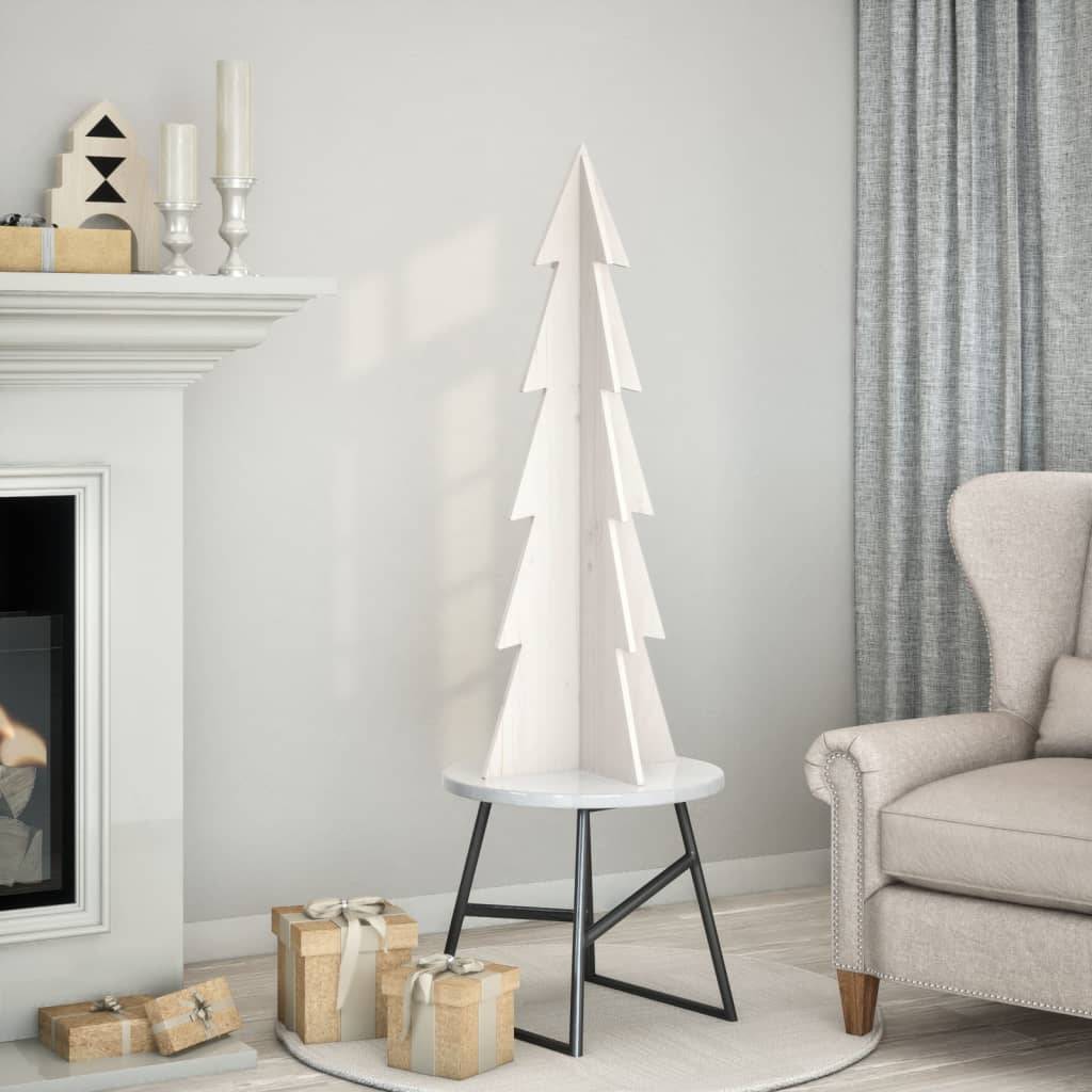 Grand Sapin de Noël Bois Blanc Design Scandinave Intérieur 112 cm – ComfortXL Outdoor Living - Image 1