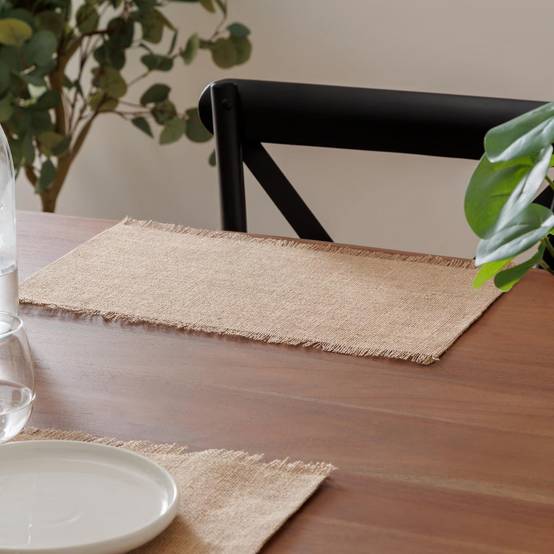 Set de table à franges - SECRET DE GOURMET - Coton - Beige - Image 4