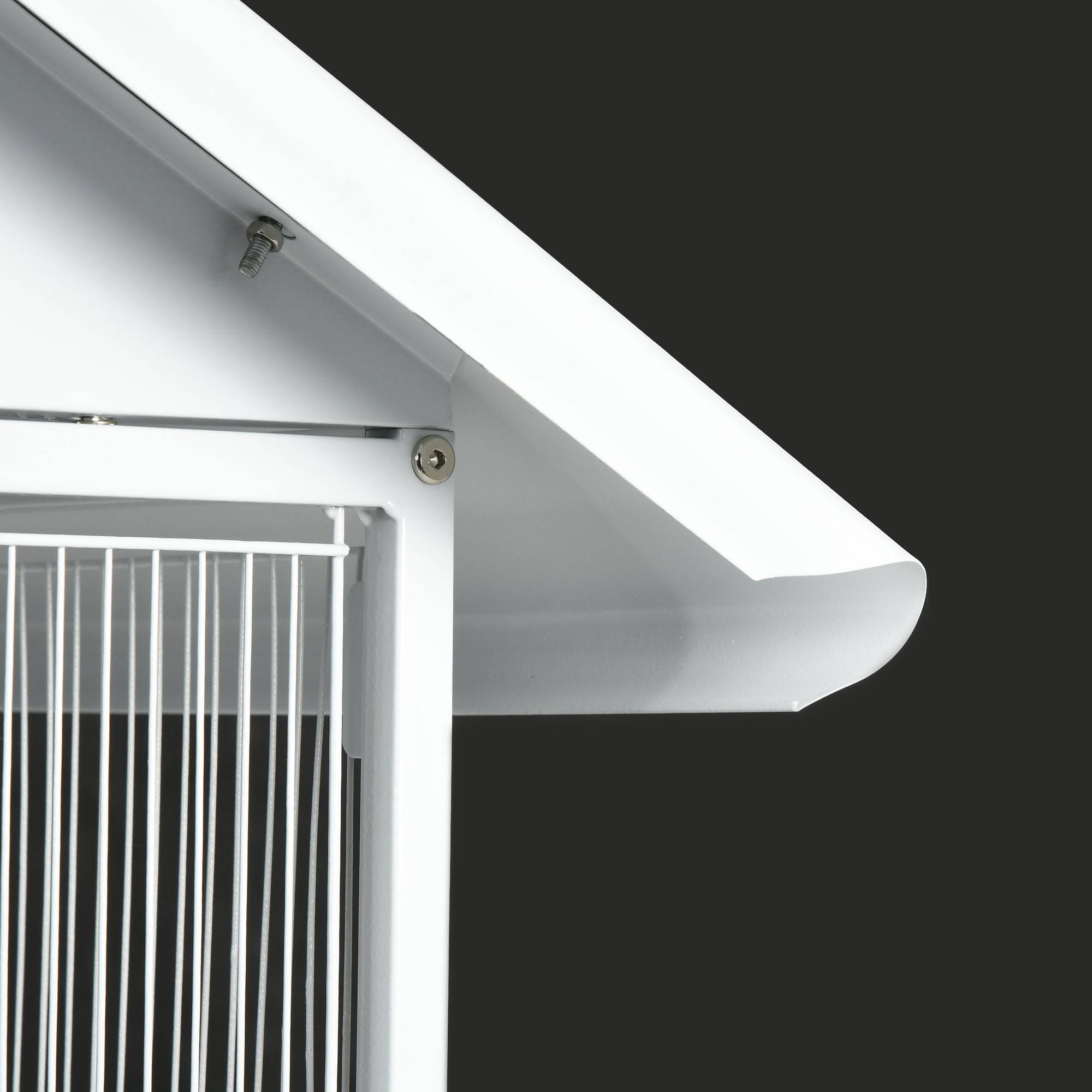 Pawhut - Volière cage à oiseaux sur roulettes design maison mangeoires perchoirs 10 portes plateaux excréments amovibles acier blanc - Imagen 9