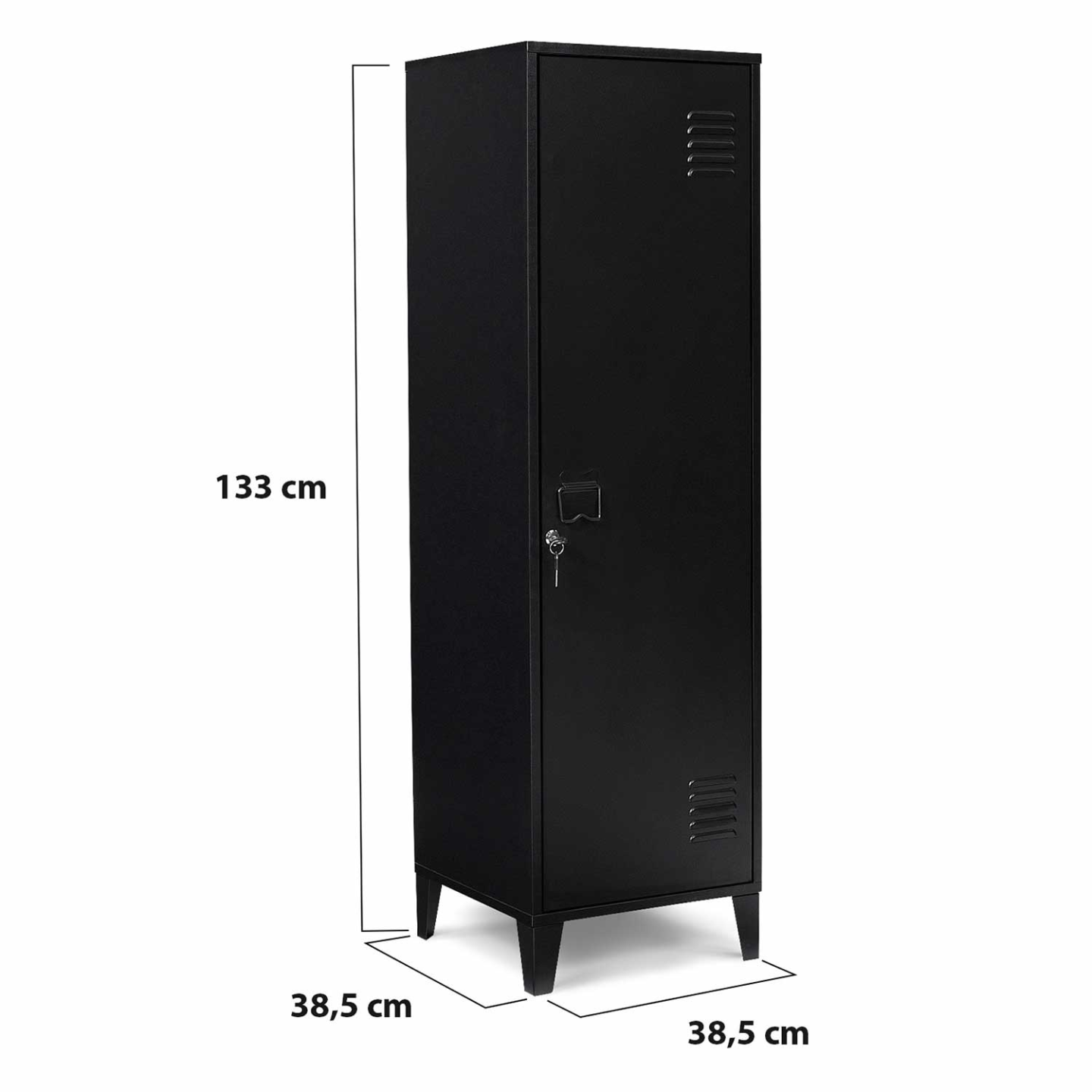 Armoire vestiaire ESTER 1 porte métal noir design industriel - Image 6